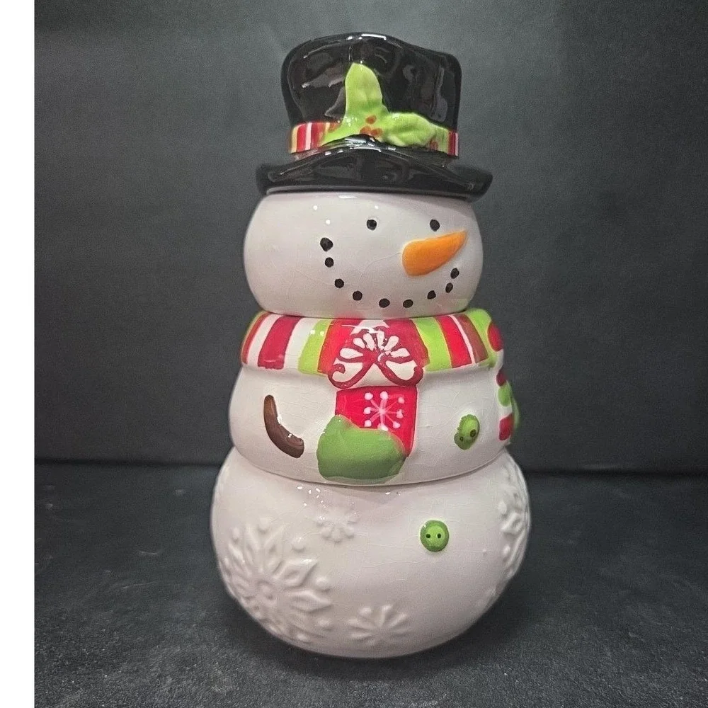 Pier 1 Stacking Snowman Measuring Cups, Four Piece Set, Vintage Christmas Decor